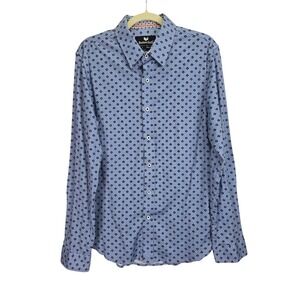 Buttercloth Slim Fit‎ Long Sleeve Button Down Mens Shirt Large Diamond Preppy